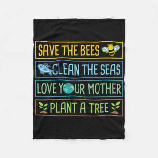 Couverture Polaire Sauvez Les Abeilles Nettoyez Les Mers Aimez Votre
