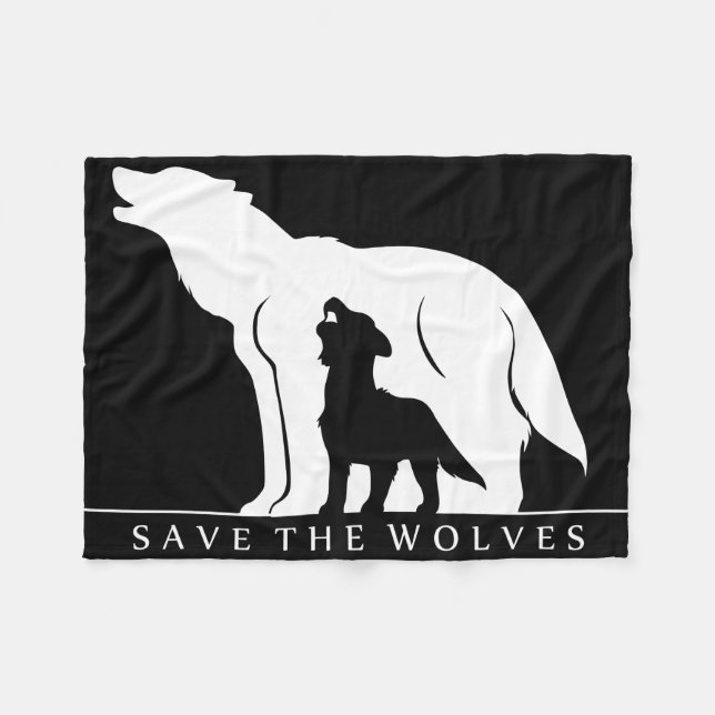 Couverture Polaire Sauvez les loups (Devant (Horizontal))