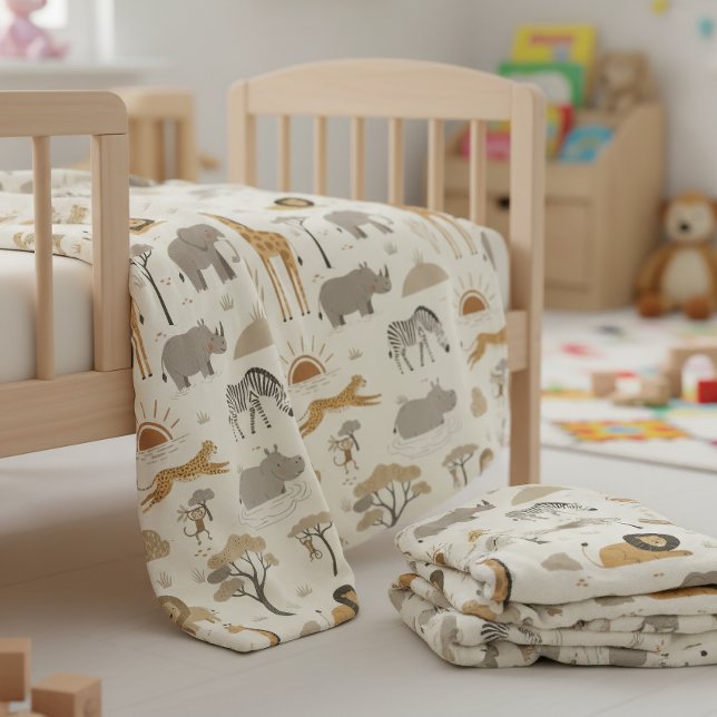 Couverture Polaire Savanna Sunrise Safari Pattern ID1259 (Créateur téléchargé)