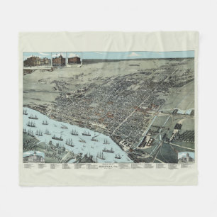 Couverture Polaire Savannah Georgia 1891 Oiseaux Vue des yeux Carte V