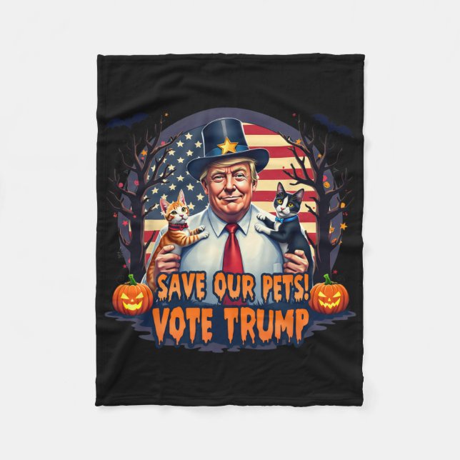 Couverture Polaire Save Our Pets Vote Trump Patriotic Cat Lovers Hall (Devant)