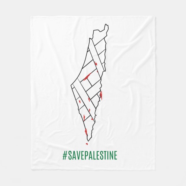 Couverture Polaire Save Palestine saigned map - Liberté pour Palestin (Devant)