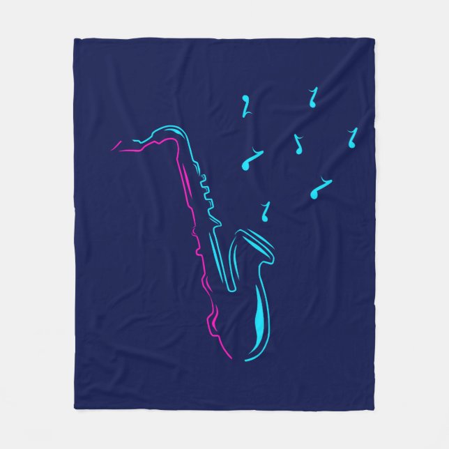 Couverture Polaire Saxophone abstrait  (Devant)