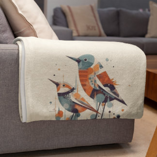 Couverture Polaire Scandi Aviary Duet, personnalisé