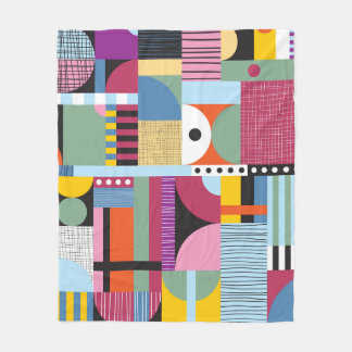 Couverture Polaire Scandinave coloré : Mélange Motif gai.