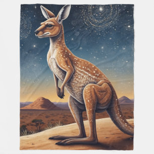 Couverture Polaire Scène autochtone australienne sur le thème Kangaro