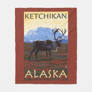 Couverture Polaire Scène de caribou - Ketchikan, Alaska