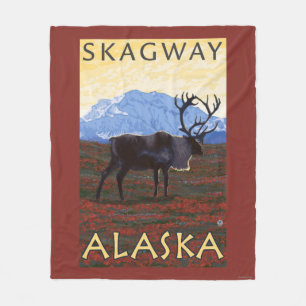 Couverture Polaire Scène de caribou - Skagway, Alaska