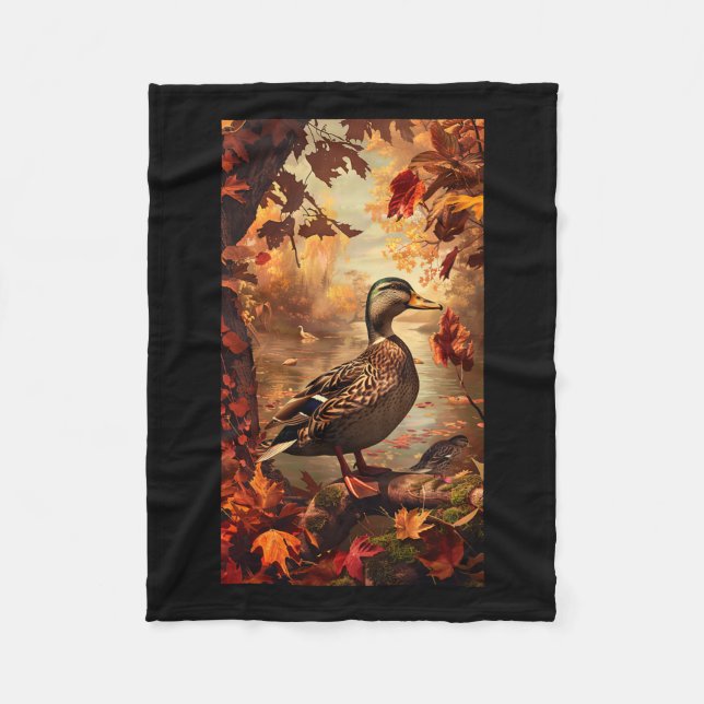 Couverture Polaire Scène de chasse Mallard Canard Canard Automne Faun (Devant)