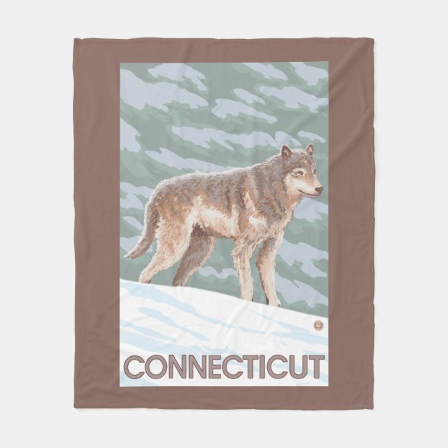 Couverture Polaire Scène de ConnecticutWolf (Devant)