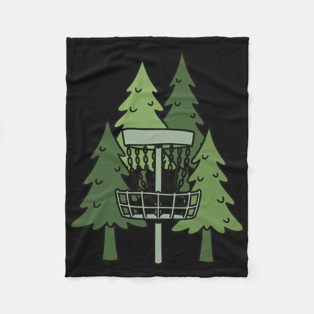 Couverture Polaire Scène de golf discal forestier drôle  (Devant)