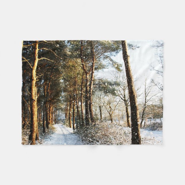 Couverture Polaire Scène de neige de la forêt fbcnm (Devant (Horizontal))
