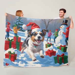 Couverture Polaire Scène de Noël du Terrier australien