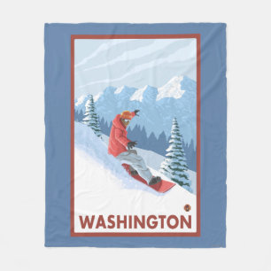 Couverture Polaire Scène de surfeur - Washington