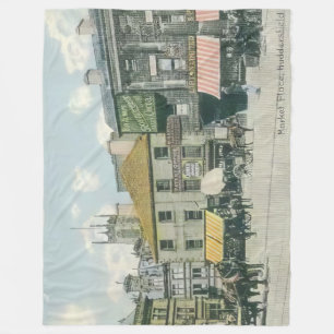 Couverture Polaire Scène du marché vintage - Marché Huddersfield