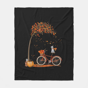 Couverture Polaire Schnauzer Chien Et Vélo Citrouille Feuille D'Autom