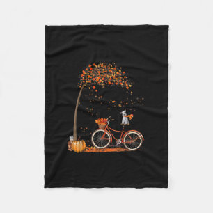 Couverture Polaire Schnauzer Chien Et Vélo Citrouille Feuille D'Autom