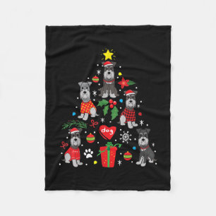 Couverture Polaire Schnauzer Christmas Tree Ornement Funny Pet Dog