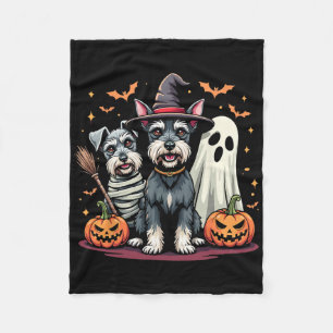 Couverture Polaire Schnauzer miniature Halloween Costume maman sorciè