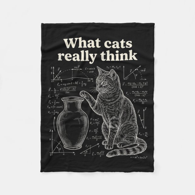Couverture Polaire Science de chat drôle Humour Ce que les chats pens (Devant)