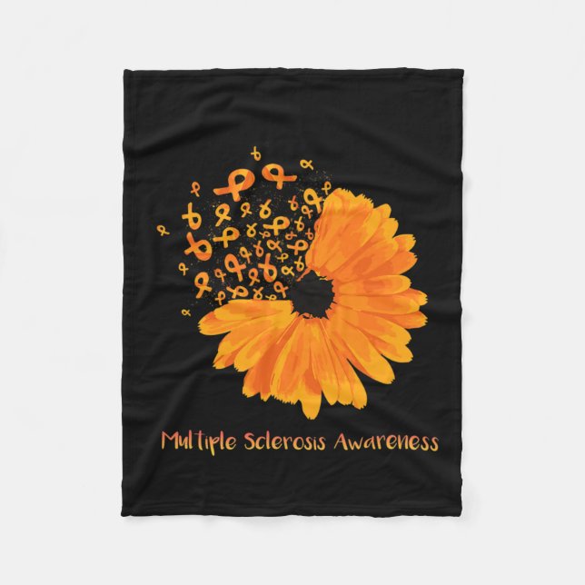 Couverture Polaire Sclérose Sensibilisation Fleur de ruban Ms Hope Fi (Devant)
