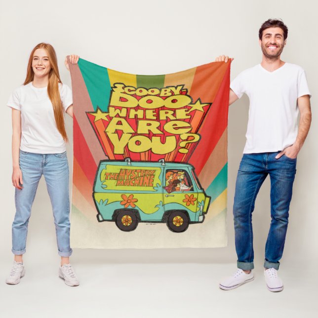 Couverture Polaire Scooby-Doo | "Où Es-Tu ?" Retro Cartoon Van (En situation)