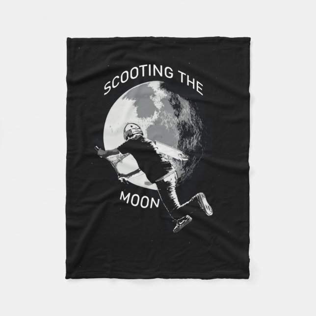 Couverture Polaire Scooting de la lune - Stunt Scooter Fleece Blanket (Devant)