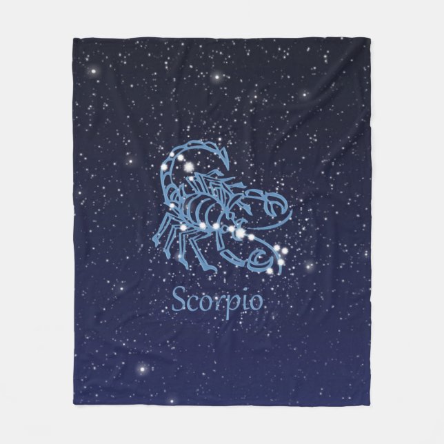 Couverture Polaire Scorpio Constellation et signe Zodiaque avec étoil (Devant)