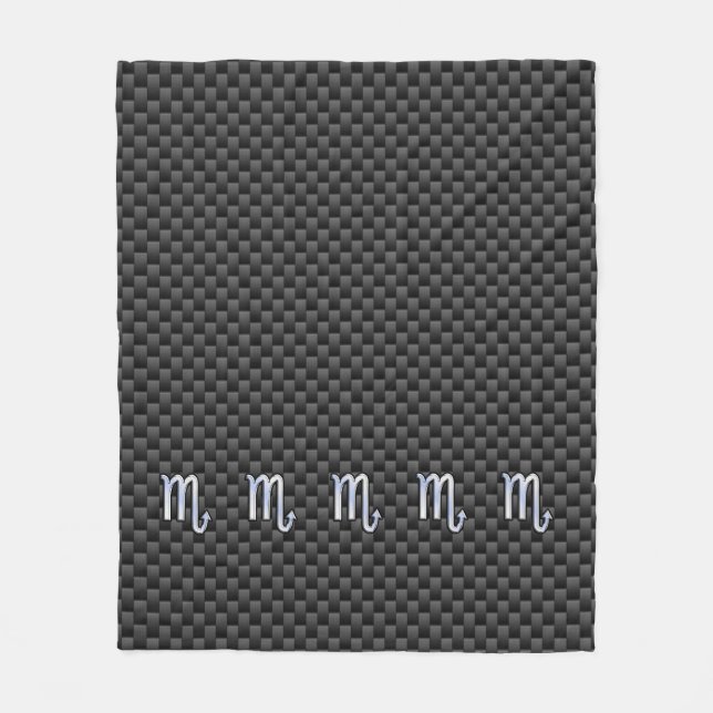 Couverture Polaire Scorpio Zodiac Sign on Carbon Fibre Print (Devant)