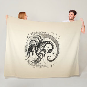 Couverture Polaire Scorpion Croissant de Lune Astrologie Zodiaque Sco