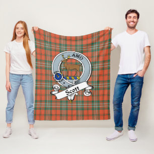 Couverture Polaire Scott Ancien Clan Badge Tartan Plaid