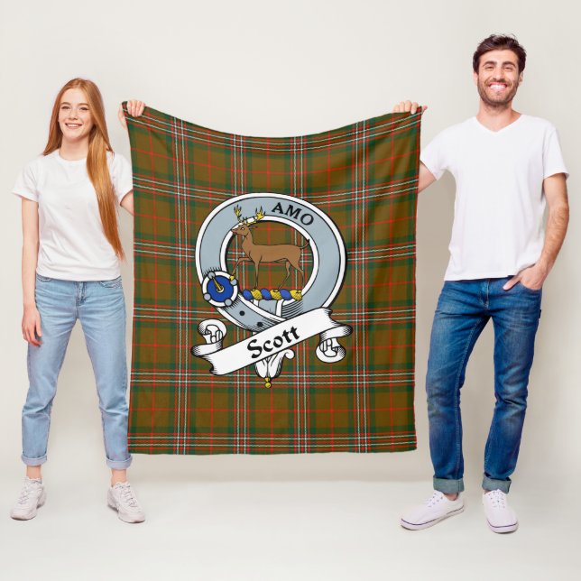 Couverture Polaire Scott Brown Moderne Clan Badge Tartan Plaid (En situation)