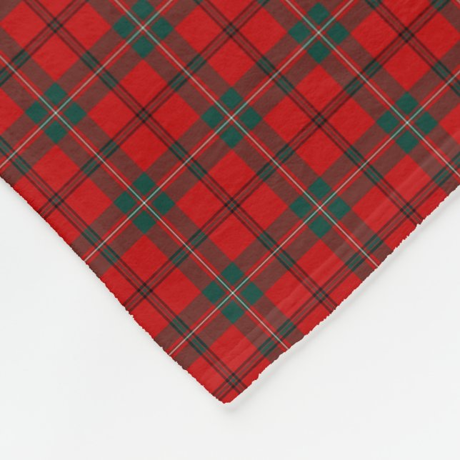 Couverture Polaire Scott Clan Red et Forest Green Tartan (Coin)