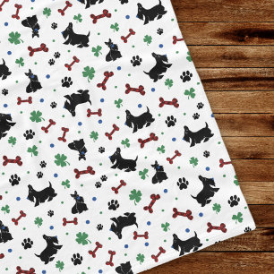 Couverture Polaire Scottie Shamrocks Colorés et Amusants Mignons