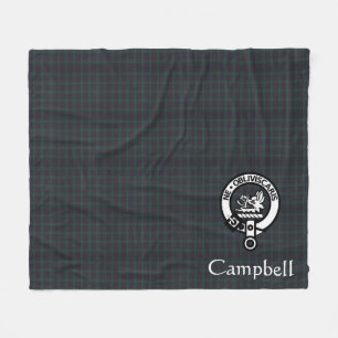 Couverture Polaire Scottish Campbell Crest Badge & Tartan