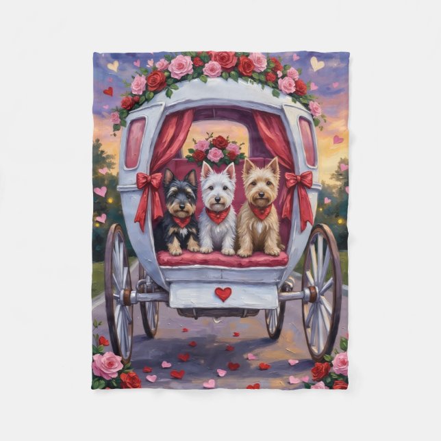 Couverture Polaire Scottish Terrier Dog Valentine's Day (Devant)