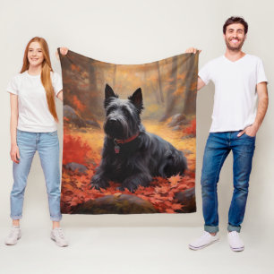 Couverture Polaire Scottish Terrier en automne Leaves Fall Inspire