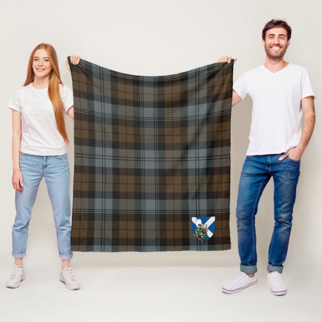 Couverture Polaire Scotts BlackWatch Patiné Tartan Plaid (En situation)