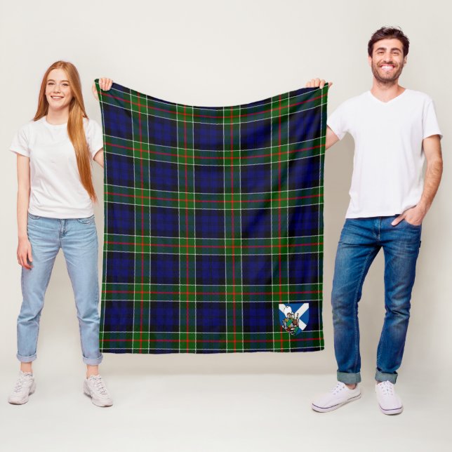 Couverture Polaire Scotts Colquhoun moderne Tartan Plaid (En situation)