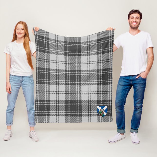 Couverture Polaire Scotts Gris Gris Tartan Plaid (En situation)