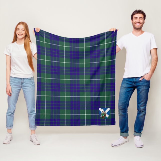Couverture Polaire Scotts Hamilton Chasse Moderne Tartan Plaid (En situation)