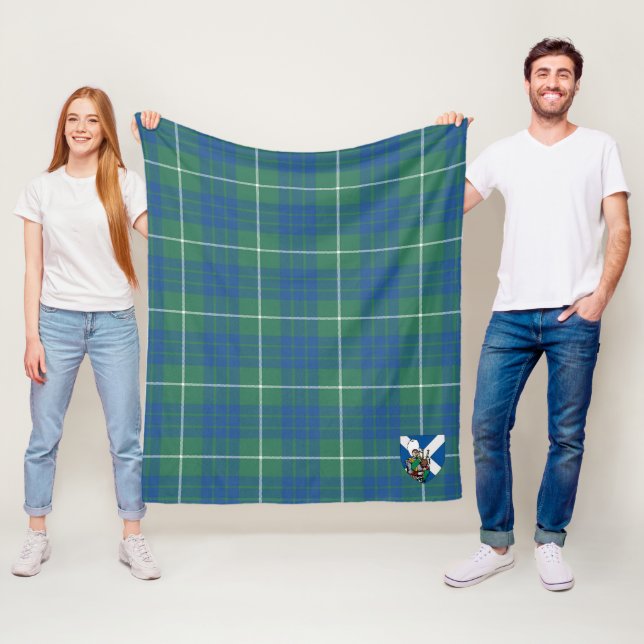 Couverture Polaire Scotts Hamilton Chasse Tartan Plaid Ancien Tartan  (En situation)
