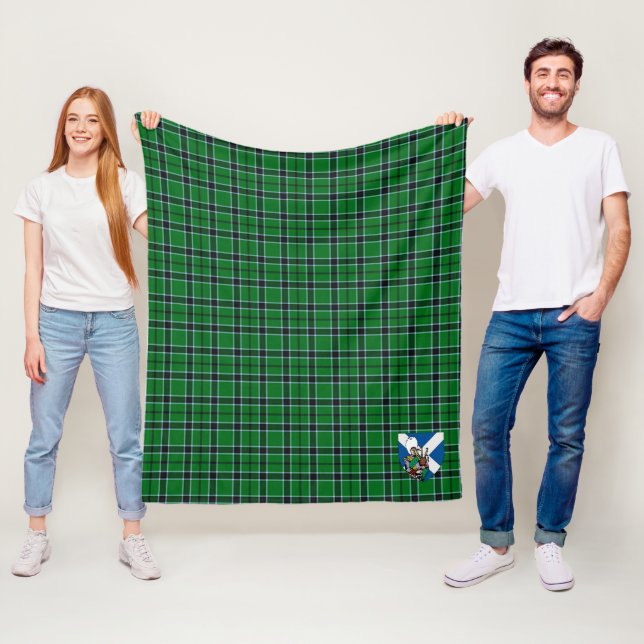 Couverture Polaire Scotts Innes Chasse Tartan Plaid (En situation)