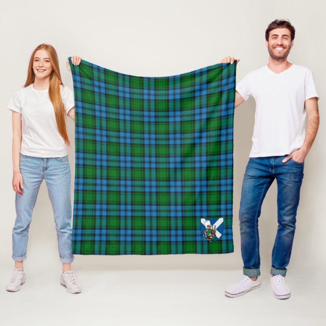 Couverture Polaire Scotts Kerr Chasse Tartan Plaid (En situation)