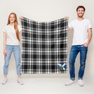 Couverture Polaire Scotts Menzies Noir & Blanc Moderne Tartan Plaid