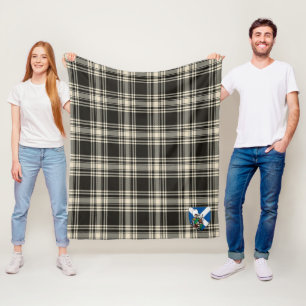 Couverture Polaire Scotts Menzies Noir & Blanc Tartan Plaid