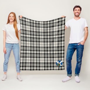 Couverture Polaire Scotts Scott Black - Plaid Tartan blanc