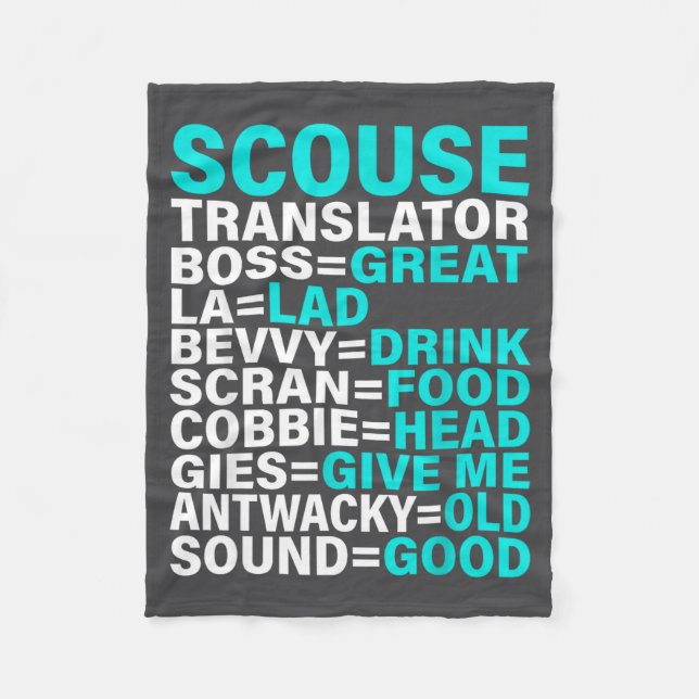 Couverture Polaire Scouse Accent Translator Funny Liverol  (Devant)