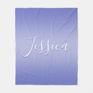 Couverture Polaire Script cursif modifiable Violet blanc et violet