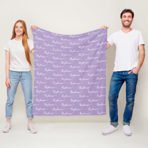 Couverture Polaire Script décoratif moderne personnalisé violet